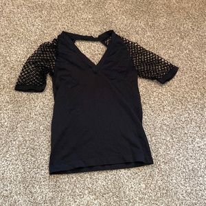 Black shirt with open back